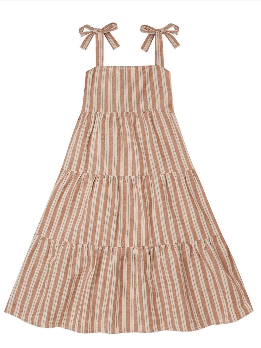 Rylee + Cru striped tie shoulder dress